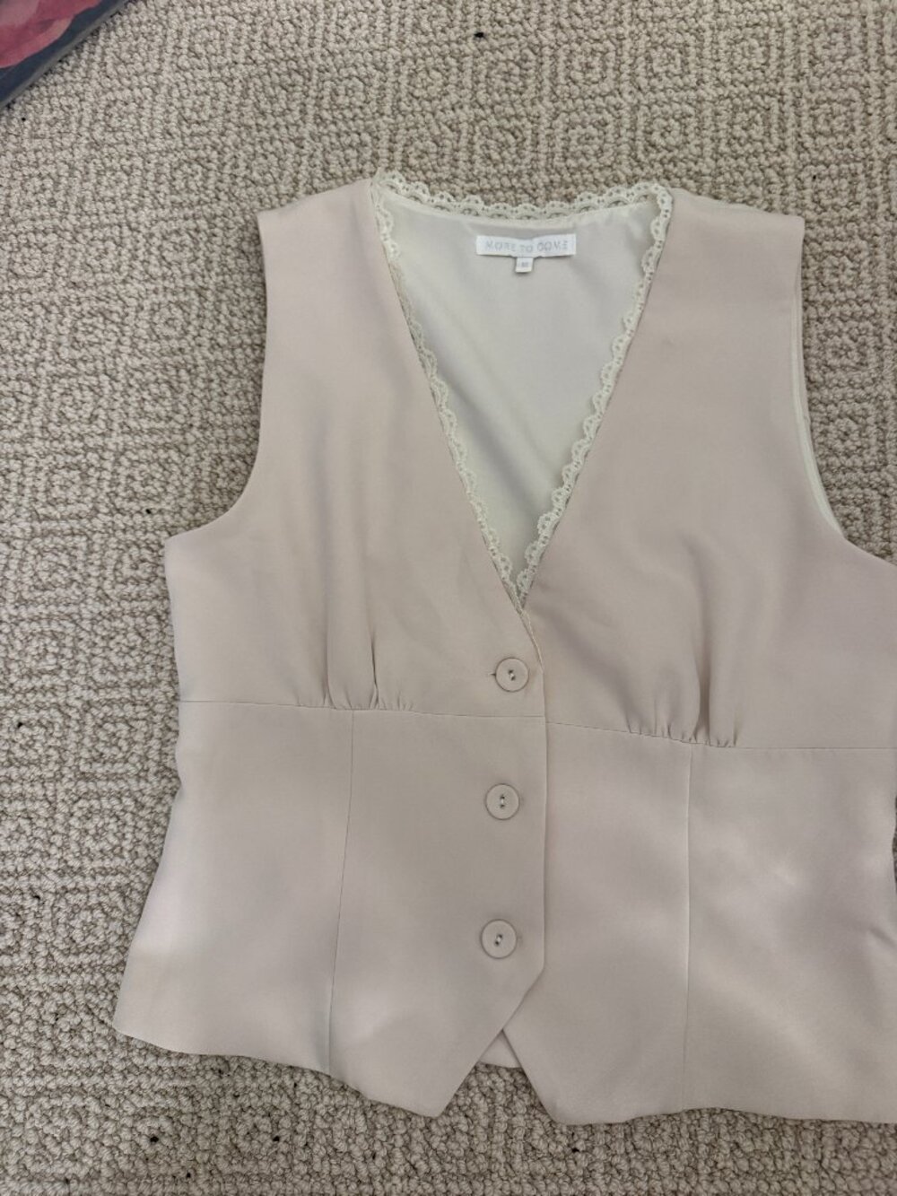 More to Come cream button up tank